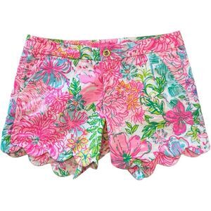 Lilly Pulitzer Women's Scallop Edge Buttercup Casual Shorts Multicolor Size 4